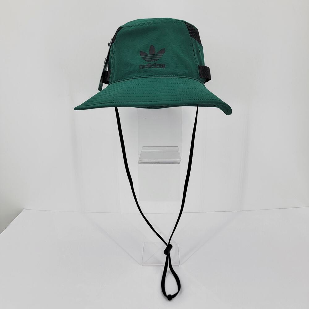 Adidas Originals Boone Hat Unisex L/XL Green Black Vented Bucket Cap Chin Strap